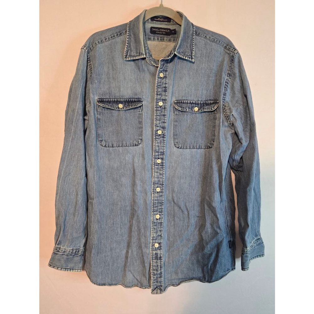 Vintage 90's Daniel Cremieux Collection Denim Style Shirt, Size M, Blue